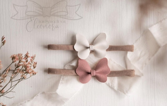 Handgemachte Haarschleifen im Set*Clara* auf Haarband oder Haarclip|newborn|Baby|babyparty|geschenk|shooting|Haarclip|spange|schmetterling